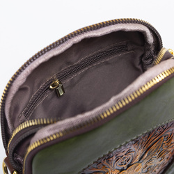 Mała damska torebka na ramię - wytłoczony jeleń