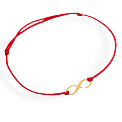 Bransoletka sznurkowa NIESKOŃCZONOŚĆ - ZŁOTO p 333