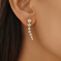 Srebrne kolczyki - sztyfty - fala