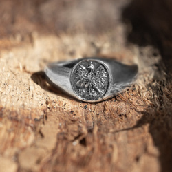 Sygnet - Orzeł w koronie pr. 925 Oksydowane