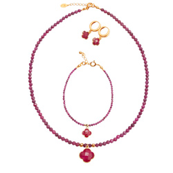 Naszyjnik naturelny RUBIN AMULET -  srebro p 925 