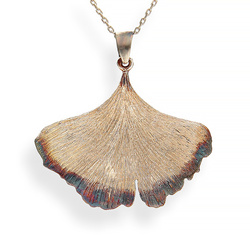 Srebrny naszyjnik DUŻY LIŚĆ MIŁORZĄB - SREBRO 925