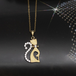 Złota zawieszka z cyrkoniami KOT KOTEK - ZŁOTO 333