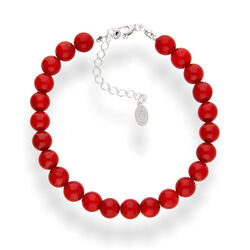 Bransoletka naturalny KORAL - STRÓJ LUDOWY SREBRO