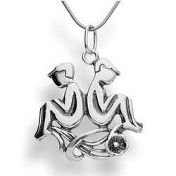  Duża zawieszka znak zodiaku BLIŻNIĘTA SREBRO p925