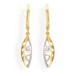 Złote kolczyki SERCA CYRKONIE - ZŁOTO p. 585 