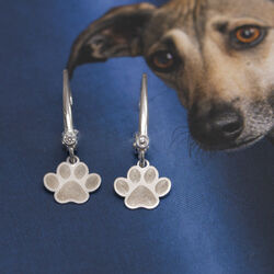 Srebrne kolczyki ŚLAD ŁAPY ŁAPA  - SREBRO p. 925
