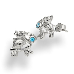 Srebrne kolczyki sztyfty PTAK PTASZKI - SREBRO 925