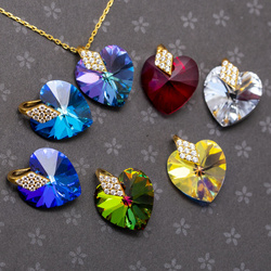 Necklace heart Swarovski - silver p. 925