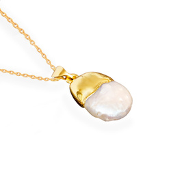 Srebrny naszyjnik naturalna PERŁA - SREBRO p.925