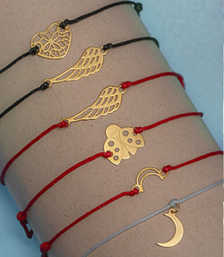 Bransoletka sznurkowa NIESKOŃCZONOŚĆ - ZŁOTO p 333