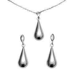 Srebrny komplet KROPLE ŁEZKI - SREBRO pr. 925