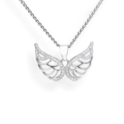 Srebrny naszyjnik SKRZYDŁA CYRKONIE - srebro p 925