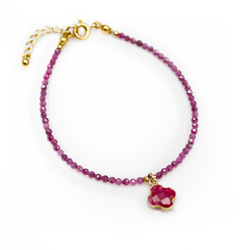 Bransoletka naturelny RUBIN AMULET -  srebro p 925 