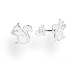 SZT-766 Silver earrings SQUIRREL - Sterling Silver 925