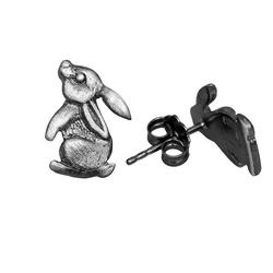 Srebrne kolczyki ZAJĄC KRÓLIK - SREBRO rękodzieło