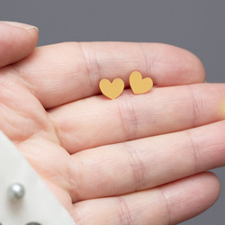 SZTZ-240A Kolczyki SERCE 10mm SREBRO 925 POZŁACANE