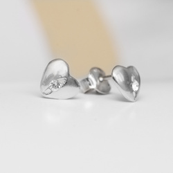 Kolczyki sztyfty SERCE SERCA CYRKONIE - Srebro 925