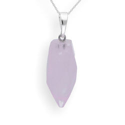 Srebrny naszyjnik naturalny KWARC RÓZOWY - SREBRO