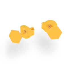 SZTZ-489 Silver teddy bear earrings GOLD PLATED