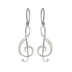 Srebrne kolczyki - klucz wiolinowy