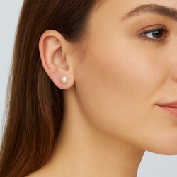  Kolczyki sztyfty whit PERŁY SWAROVSKI - ZŁOTO 585