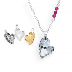 Srebrny naszyjnik whit SWAROVSKI i RUBIN - SREBRO