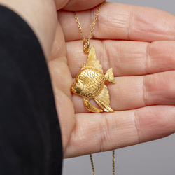 Srebrny naszyjnik ZŁOTA RYBKA SKALAR  - SREBRO 925