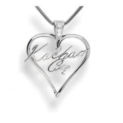 Srebrny naszyjnik KOCHAM CIĘ - SERCE - pr. 925