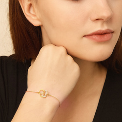 Srebrna bransoletka MOTYL - SREBRO p 925 POZŁACANE