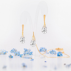 Srebrny złocony naszyjnik kropla Swarovski pr. 925