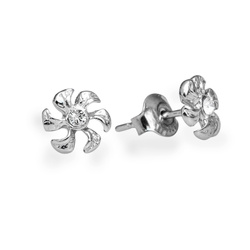 SZT-745 Silver earrings KINGFISHER - Sterling Silver 925