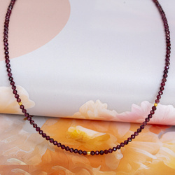 Naszyjnik naturalny GRANAT - srebro 925 złocone