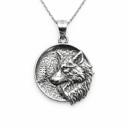 Srebrny naszyjnik WILK - SREBRO p. 925 GRAWER!