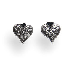 Srebrne kolczyki sztyfty SERCE SERCA - srebro 925