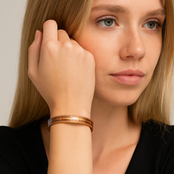 Bransoletka miedziana miedź magnetyczna - KRZYŻ 