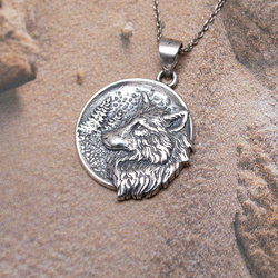 Srebrny naszyjnik WILK - SREBRO p. 925 GRAWER!