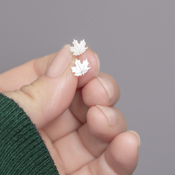SZT-752 Silver earrings MAPLE LEAF - Sterling Silver 925