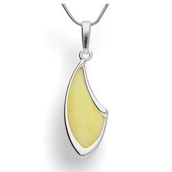 Srebrna zawieszka z bursztynem - pr. 925