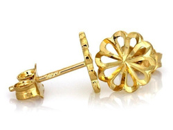 Złote kolczyki sztyfty - KWIATY - ZŁOTO pr. 333