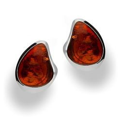 Srebrne kolczyki sztyfty BURSZTYN - SREBRO pr. 925