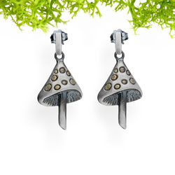 Srebrne kolczyki MUCHOMOR GRZYB - SREBRO 925