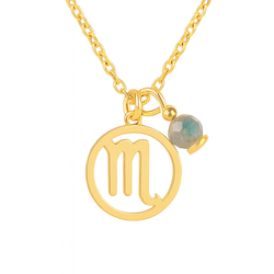 Naszyjnik ZNAK ZODIAKU SKORPION LABRADORYT srebro