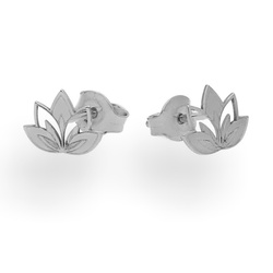 SZTRG-340A Silver earrings LOTUS FLOWER - Sterling Silver 925 Rose Gold Plated