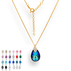 Srebrny złocony naszyjnik kropla Swarovski pr. 925