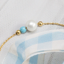 Naszyjnik naturelny PERŁA TURKUS -  srebro p 925