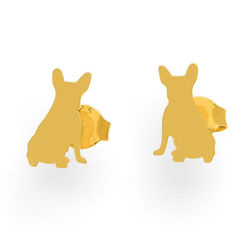 SZTZ-439B Srebrne kolczyki pies pr. 925 POZŁACANE