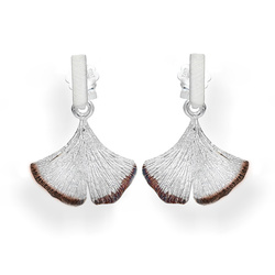 Srebrne kolczyki LIŚĆ , MIŁORZĄB -- SREBRO 925