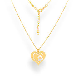 Srebrny naszyjnik SERCE ŚLAD ŁAPY ŁAPA SREBRO 925