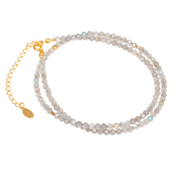 Naszyjnik naturalny LABRADORYT srebro 925 złocone